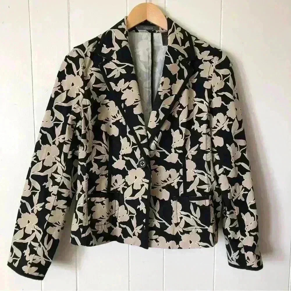 Liz Claiborne Lightweight Floral Printed Cotton Jacket Size 12 P